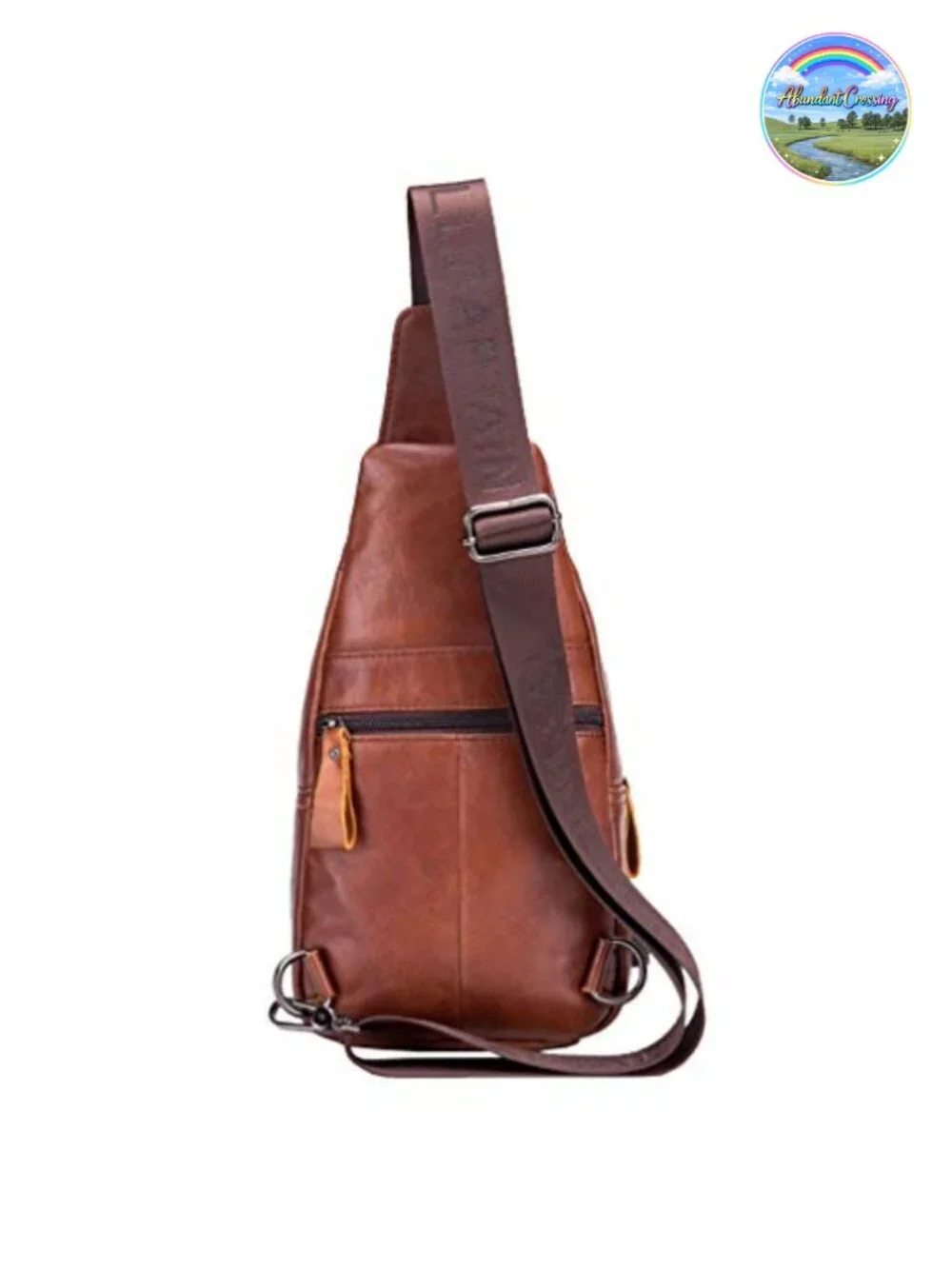 Genuine Leather Sling Bag Crossbody Chest Pack USB Charging Outdoor Travel